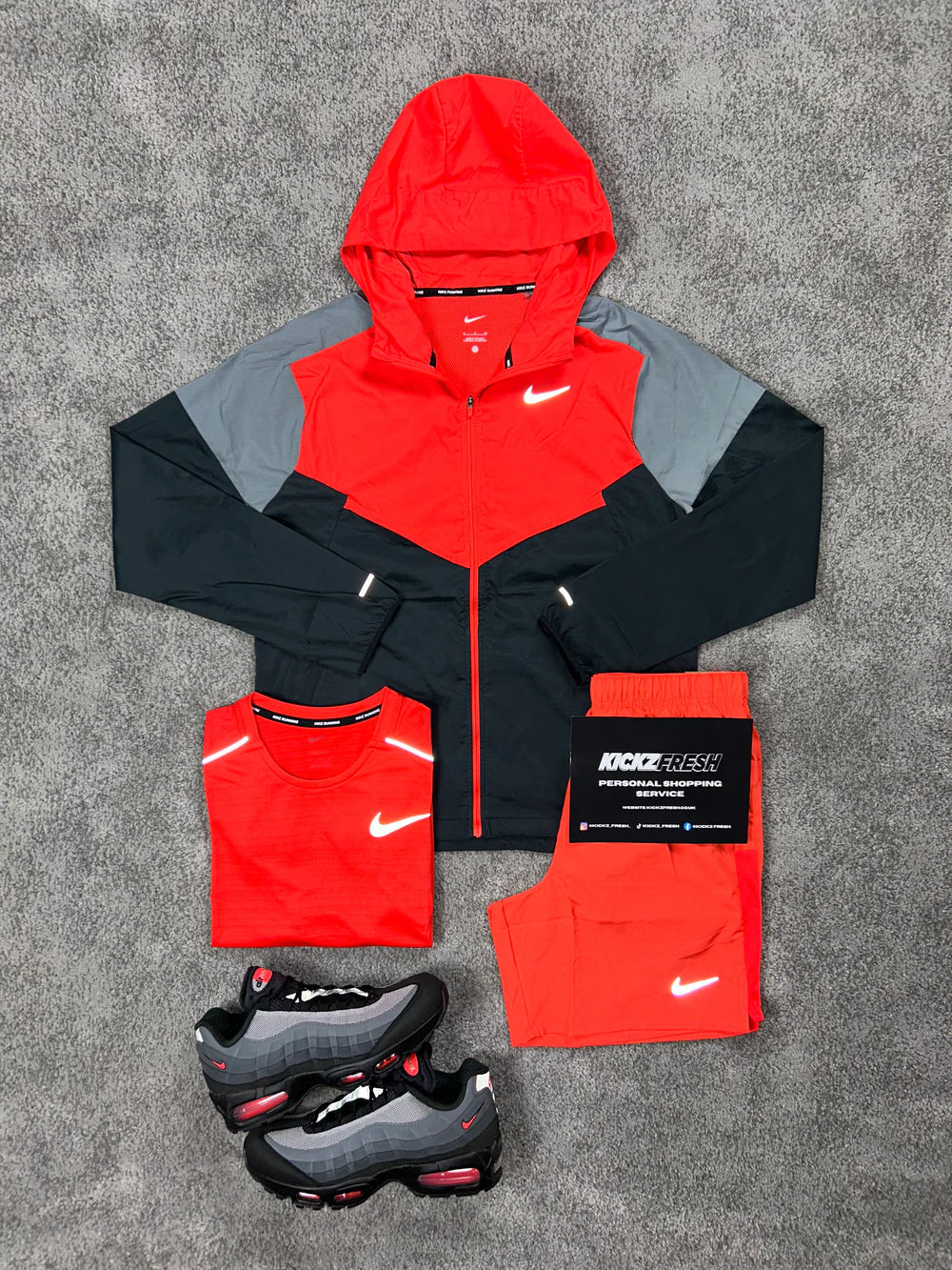 NIKE WINDRUNNER 3-TEILIGES HERRENSET „CRIMSON ROT SCHWARZ“