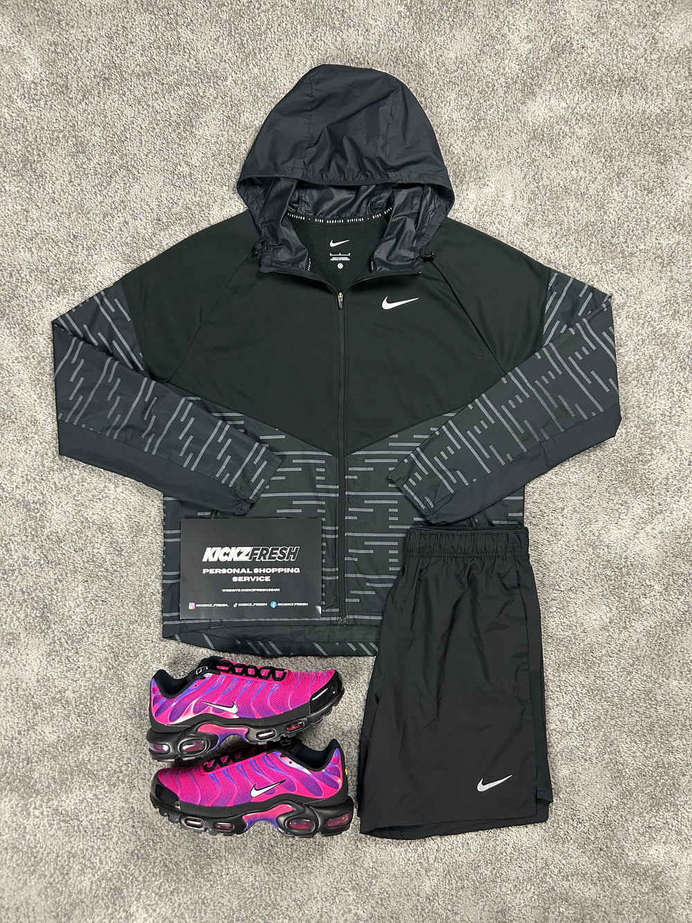 NIKE WINDRUNNER-SET REFLEKTIERENDES SCHWARZ DIVISION FÜR HERREN