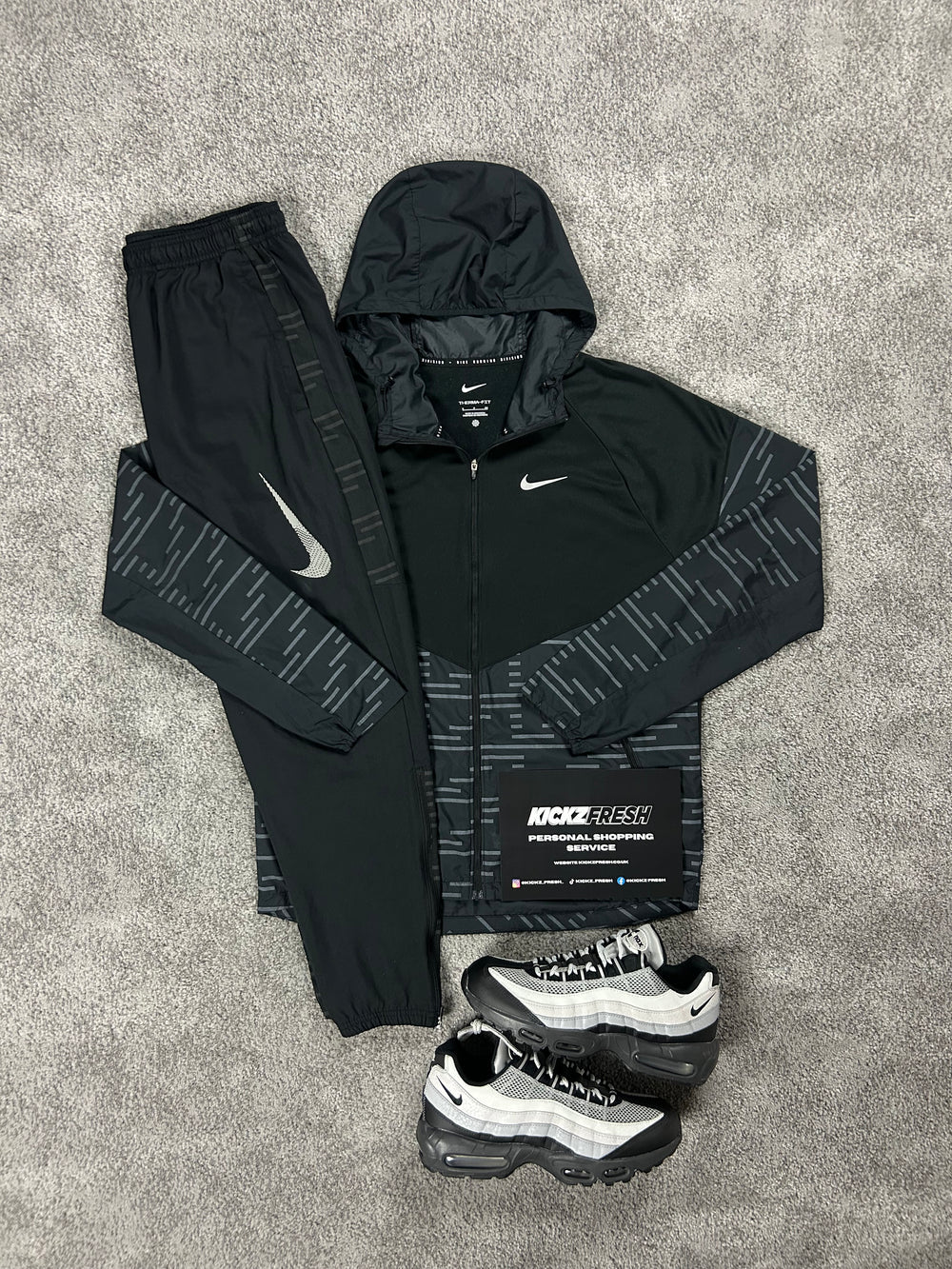 NIKE WINDRUNNER TRAININGANZUG REFLEKTIERENDES SCHWARZ DIVISION